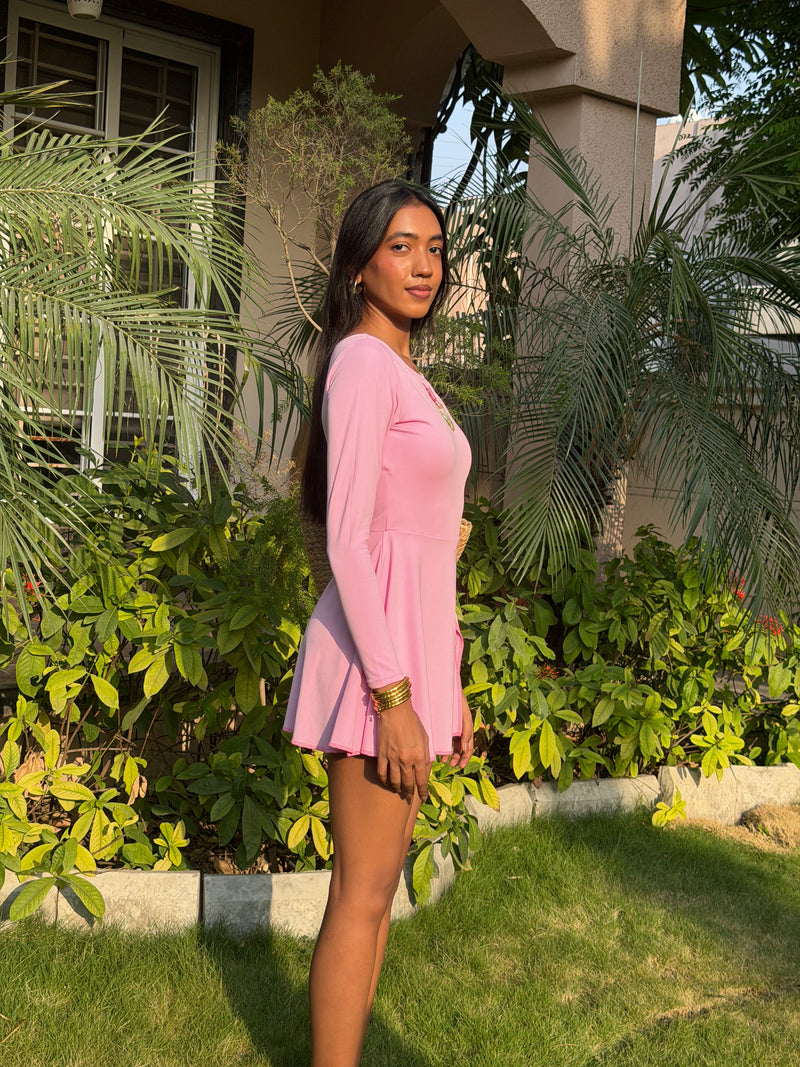 Sea Spurrey Full-Sleeve Padded Swim Dress