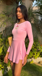 Sea Spurrey Full-Sleeve Padded Swim Dress