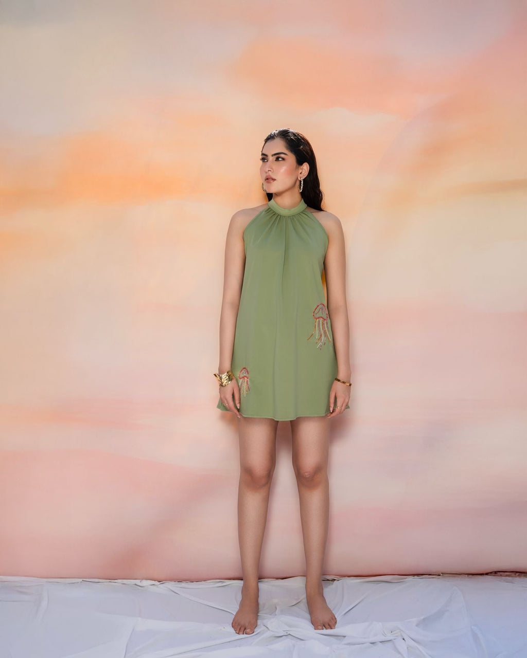 Moss Halter Swim-Dress