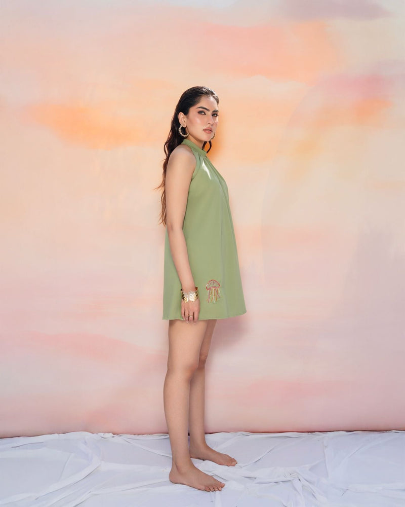 Moss Halter Swim-Dress