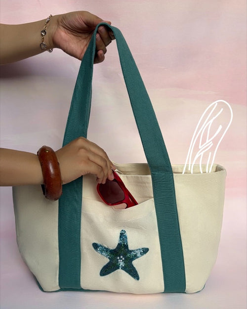 Island Days Blue Sea Star tote